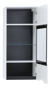 Nová moderní závěsná skříňka - bílý lesk, sklo, podsvícení - 3