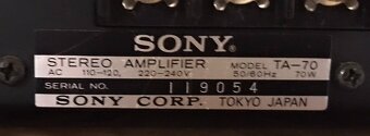 RARITNÍ VINTAGE HIFI SESTAVA SONY TA-70 + ST-70 (ROK 1972) - 3
