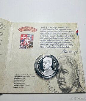 Stříbrná medaile Českoslovenští prezidenti - Edvard Beneš - 3