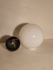 Art-Deco lustr z niklované mosazi stropnice bílé stínidlo - 3