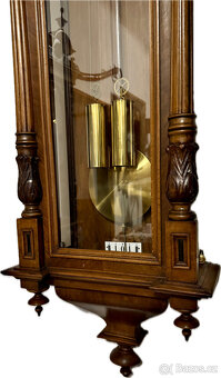 Nástěnné pseudorenesanční pendlové dvou-závažové bicí hodiny - 3