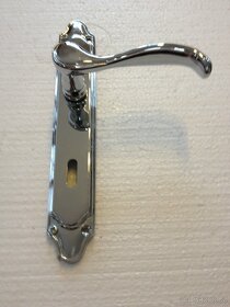 Dveřní klika / kování, stříbrná lesk, rozteč 72mm /6ks - 3