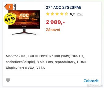 Monitor 27” AOC 27G2SPAE - 3