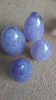 Skleněná dekorativní vajíčka + těžítka – ruční výroba - 3