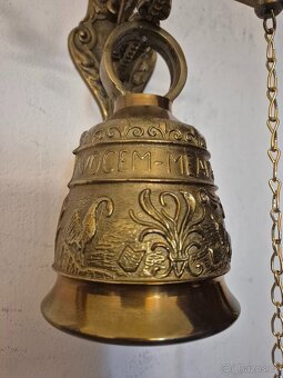 MASIVNÍ MOSAZNÝ ZVON S TÁHLEM - ZVONEK - 3