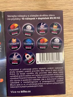 Billa samolepky svítící plyšáci. - 3