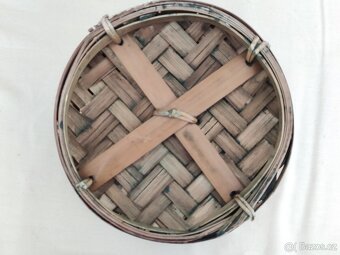 Květináč bambus., hnědý, terakota, nízký, plech., plast.obal - 3