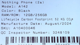 Nothing Phone (2a) 12GB/256GB black NOVÝ nerozbalený - 3
