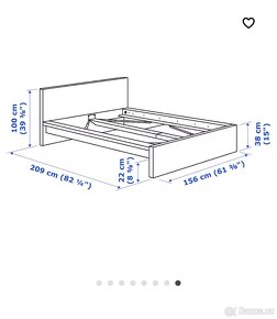 Postel IKEA MALM šířka 140 světlá dýha - 3