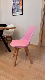 Sada jídelních židlí, 4 ks, dřevo, plast - 3