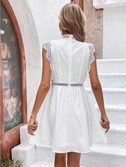 Dámské bílé krajkové letní šaty - NOVÉ - 3