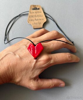 Náhrdelník srdce, hand made, nový, sleva 250 Kč. - 3