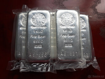 Investiční stříbrný slitek Argor Heraeus 1kg - 3