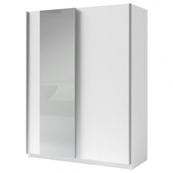 Šatní skříň se zrcadlem SPLIT - bílá, šířka 150 cm (SCONTO) - 3