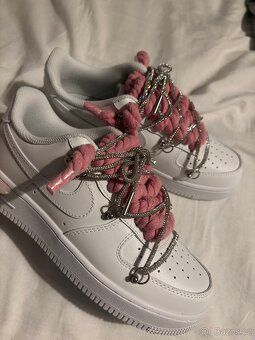 Nike air force 1 růžové rope laces a třpytivé tkaničky - 3