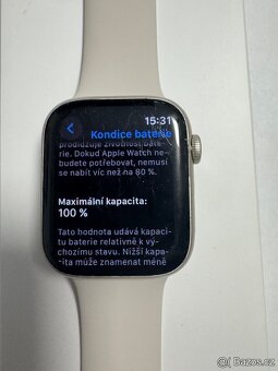 Apple Watch 8 45mm kondice baterie 100% poškrabané sklíčko s - 3