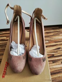 Nádherné starorůžové nové kožené lodičky vel. 38 - 3