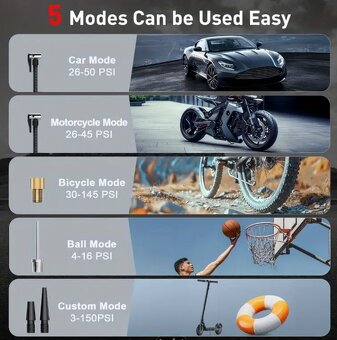 Vzduchový kompresor AKU 6000mAh - 3