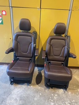 Kapitánské sedačky w447 hnědá kůže - 3