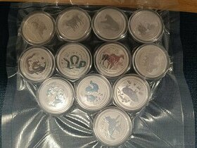 Kompletná sada Austrália LUNAR II (12x 0,5 oz Ag 999) - 3