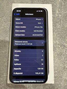 iPhone 16e 128GB white - 3