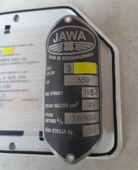 Jawa 550 Pařez rok 1957 ram s TP - 3