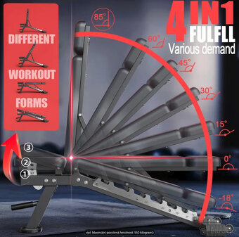 Polohovací lavice - 600kg nosnost, NOVÁ - 3