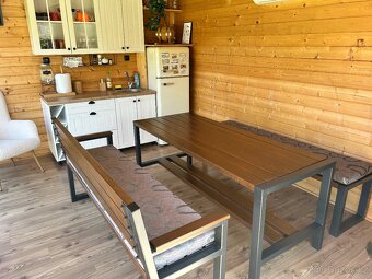 Zahradní nábytek - stůl+lavice+lavice s opěradlem - 3