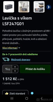 Nový sametový taburet s úložným prostorem - 3