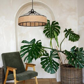 Závěsné rustikální svítidlo/stínidlo v boho stylu (30 cm) - 3