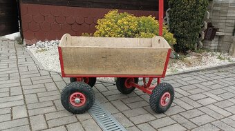 Zahradní vozík, dřevěný vozík. - 3