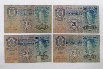 Zwanzig Kronen,20korun Rakouské Německo 1913 oběh - 3