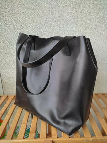 Kožená dámská černá taška Shopper Bag - 3