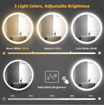 Koupelnové zrcadlo s osvětlením 60x60cm - 3