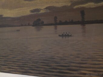 Jezero za soumraku s loďkami Karel Zápeca - 3