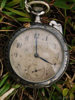 Starožitné stříbrné kapesní hodinky niello / tula - 3