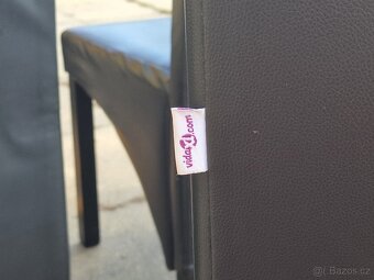 Jídelní židle 4 - 6 ks černé umělá kůže + potahy - 3