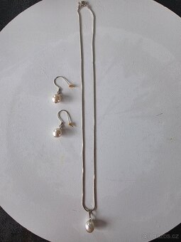 Stříbrný řetízek + náušnice - 3