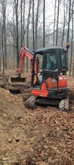 pujcovna-pronajem minibagru Kubota 2.4 tuny 3+ příslušen - 3