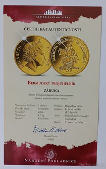Zlatá investiční mince 1,25 g, AU 585 Bermudský trojúhelník - 3