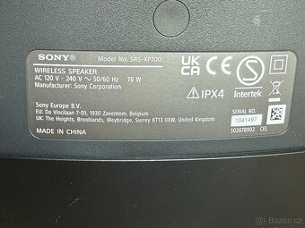 Prodám Bluetooth reproduktor SONY SRS 700 - 3