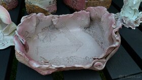 Keramická růžovo-bílá sada - 3