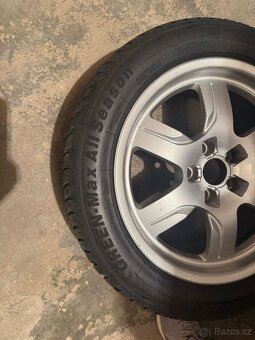 Alu kola 5x112 R17, zánovní celoroční pneu - 3