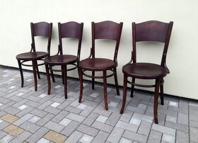 Celodřevěné jídelní židle THONET 4ks po renovaci - 3