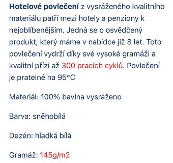 4 SADY. Nové nepoužité povlečení hotelové kvality, bavlna - 3