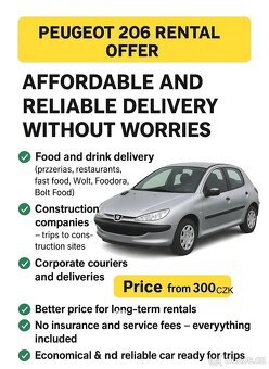 LEVNÝ PRONÁJEM VOZU PEUGEOT 206 - 3