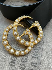 Gucci pearl kožený široký pásek - 3