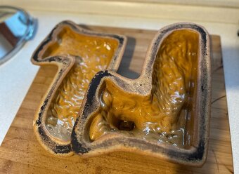 Stará velká dvoudílná keramická forma beránka - 3