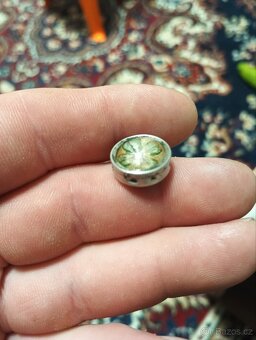 Starý přívěsek, medailón stříbrný, část ptstenu - 3