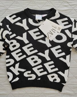 Nový svetr Zara Baby Intarsia Black White vel. 3-4 roku - 3